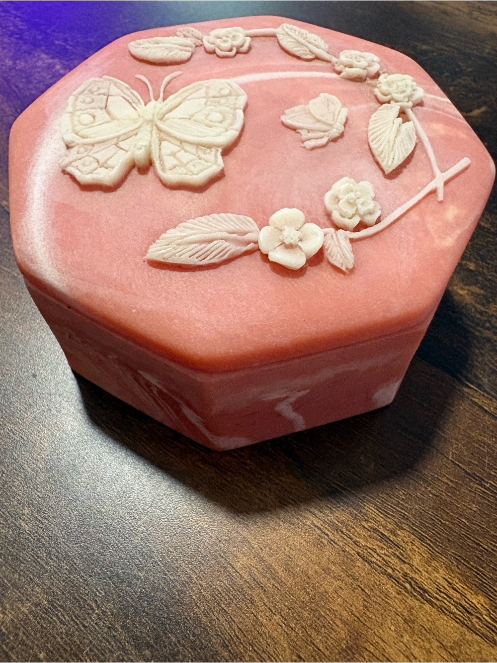 Pink Floral Butterfly Bath & Body Jar